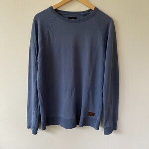 1991 by Cotton On Sweatshirt Mens Medium Blue Elbow Patches Heavyweight Y2K Cozy